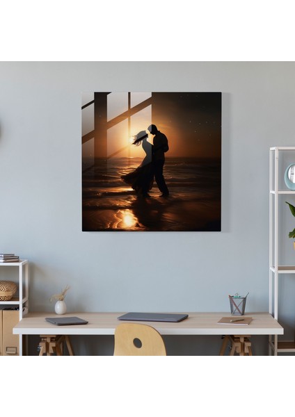 Gece Yarısı Romantizmi Cam Baskı - Gece Yarısı, Ev Dekorasyonu, Gece Yarısı Romantizmi, Rüya Gibi, 30X30 modelleri