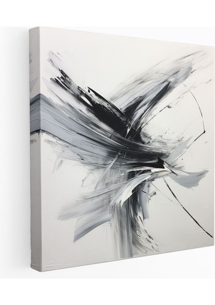 Gri Enerji Kanvas Tablo - Gri, Duvar Sanatı, Kanvas Tablo, Ev Dekorasyonu, 30X30