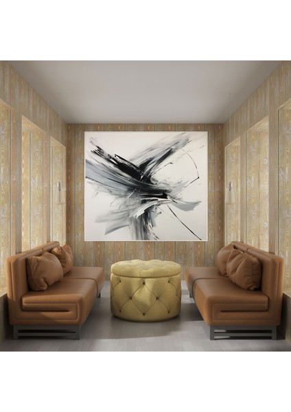 Gri Enerji Kanvas Tablo - Gri, Duvar Sanatı, Kanvas Tablo, Ev Dekorasyonu, 30X30