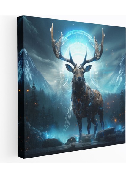 Elk Duvar Sanatı - Fütüristik Bilim Kurgu Dijital Sanat Illüstrasyon - Elk, Illüstrasyon, Ev Dekorasyonu, Duvar Dekorasyonu, 30X30