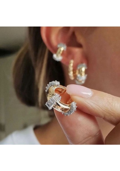 Mers Model Taşlı Ear Cuff Tekli Küpe