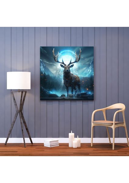 Elk Duvar Sanatı - Fütüristik Bilim Kurgu Dijital Sanat Illüstrasyon - Elk, Illüstrasyon, Ev Dekorasyonu, Duvar Dekorasyonu, 30X30 modelleri