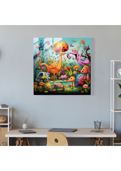 Funky Karikatür Cam Baskı - Funky, Cam Sanatı, Ev Dekorasyonu, Karikatür Illüstrasyon, 30X30 fiyatları