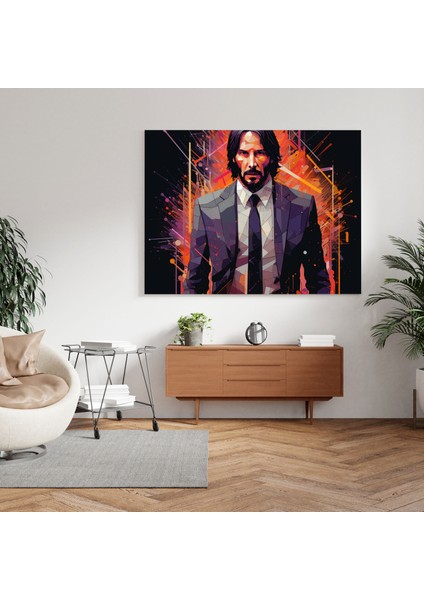 John Wick Duvar Sanatı - Ölümcül Kalem - John Wick, John Wick, Minimalist Tasvir, Kanvas Tablo, 30X30