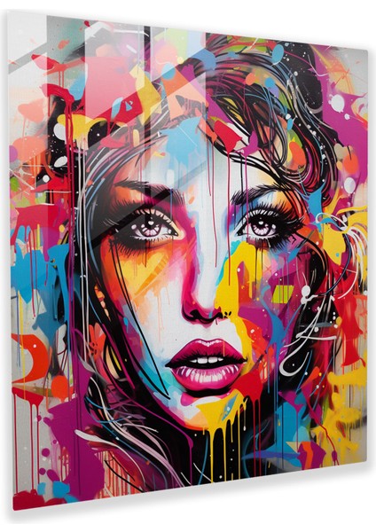 Funky Sokak Sanatı Cam Baskı - Funky, Sokak Sanatı Graffiti, Renk Riot, Ev Dekorasyonu, 30X30