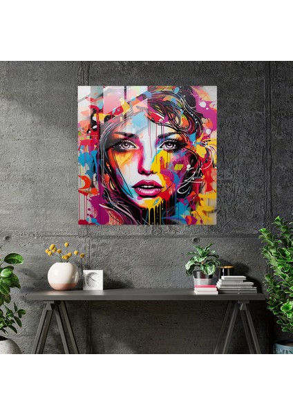Funky Sokak Sanatı Cam Baskı - Funky, Sokak Sanatı Graffiti, Renk Riot, Ev Dekorasyonu, 30X30 fiyatları