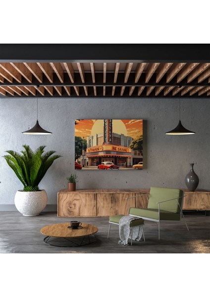 Nostalji Duvar Tablosu - Vintage Sinema Kanvas Tablo - Nostalji, Sinema Aşığı, Nostalji, Nostaljik Atmosfer, 30X30 fiyatları