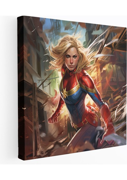 Marvel Kanvas Tablo - Kaptan Marvel Duvar Sanatı - Marvel, Kaptan Marvel, Kanvas Tablo, Tablo, 30X30