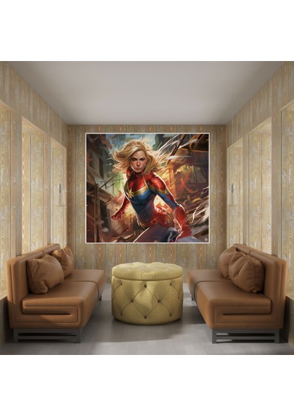 Marvel Kanvas Tablo - Kaptan Marvel Duvar Sanatı - Marvel, Kaptan Marvel, Kanvas Tablo, Tablo, 30X30 modelleri