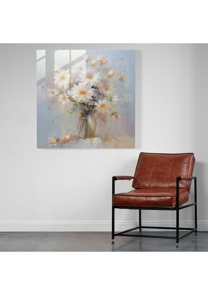 Nötr Narin Buket Cam Baskı - Nötr, Cam Sanatı, Nötr, Empresyonist Pastel Çizim, 30X30 fiyatları