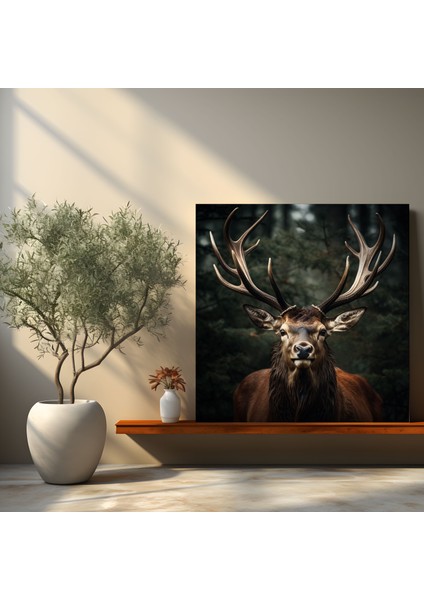 Elk Duvar Dekorasyonu - Görkemli Boynuzlar - Elk, Kanvas Tablo, Elk, Kanvas Tablo, 30X30 modelleri