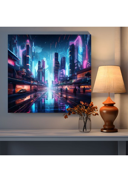 Havalı Şehir Işıkları Duvar Sanatı - Havalı, Havalı, Ev Dekorasyonu, Kanvas, 30X30 fiyatları