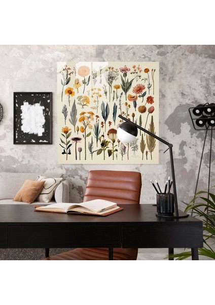 Kuru Çiçek Cam Baskı - Kuru Çiçek, Kuru Çiçek, Cam Sanatı, Duvar Dekorasyonu, 30X30
