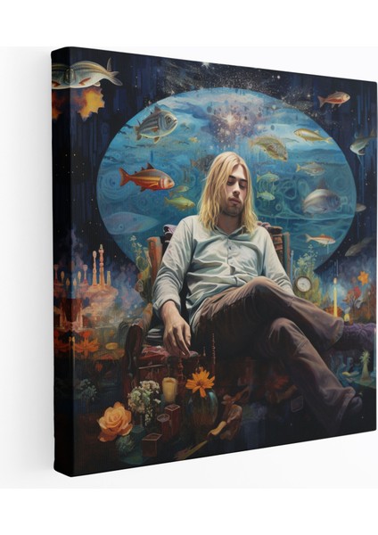 Kurt Cobain Cam Baskı - Kurt Cobain, Ev Dekorasyonu, Cam Duvar Sanatı, Duvar Dekorasyonu, 30X30