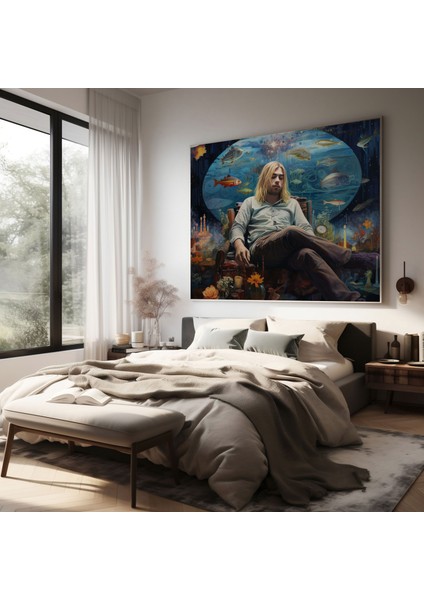 Kurt Cobain Cam Baskı - Kurt Cobain, Ev Dekorasyonu, Cam Duvar Sanatı, Duvar Dekorasyonu, 30X30 fiyatları