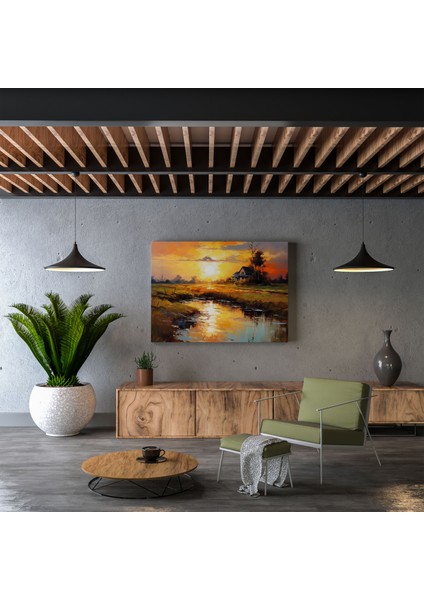 Klasik Empresyonist Gündoğumu Kanvas Tablo - Klasik, Kanvas Tablo, Huzurlu, Manzara, 30X30 modelleri