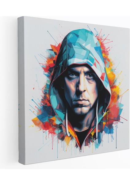 Eminem Graffiti Portre Duvar Sanatı - Eminem, Kanvas Tablo, Karmaşık Şablon Teknikleri, Duvar Sanatı, 30X30