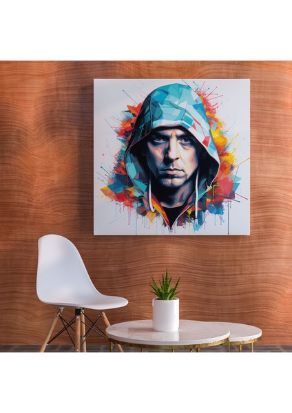 Eminem Graffiti Portre Duvar Sanatı - Eminem, Kanvas Tablo, Karmaşık Şablon Teknikleri, Duvar Sanatı, 30X30