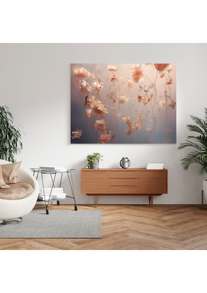 Eterik Kurutulmuş Çiçek Kanvas Tablo - Kuru Çiçek, Eterik Atmosfer, Gerçeküstü Dijital Sanat, Yüzen Kurutulmuş Çiçekler, 30X30