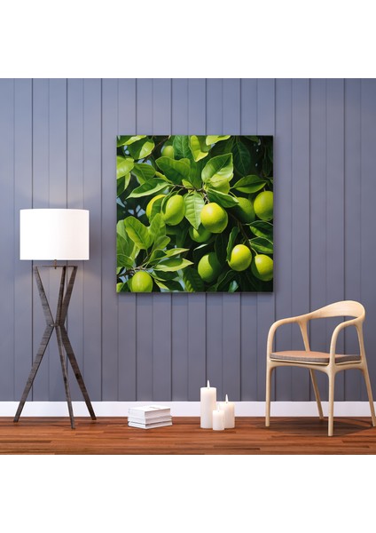 Limon Ağacı Kanvas Tablo - Limon Ağacı, Ev Dekorasyonu, Yakın Çekim, Doğa, 70X70