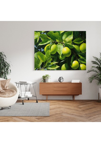 Limon Ağacı Kanvas Tablo - Limon Ağacı, Ev Dekorasyonu, Yakın Çekim, Doğa, 70X70