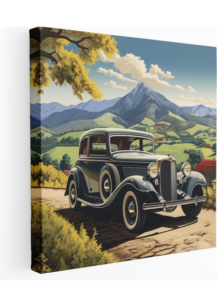 Klasik Kanvas Tablo - Vintage Otomobil Reklamı - Klasik, Duvar Sanatı, Kanvas Tablo, Klasik Otomobil, 30X30