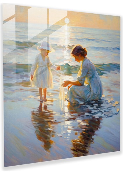 Seaside Serenity Cam Baskı - Klasik, Modern Sanat, Cam Baskı, Seaside Serenity, 30X30