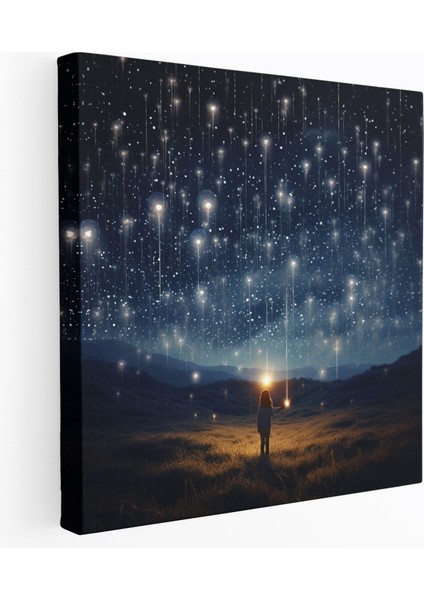 Parıltılı Kanvas Tablo - Büyüleyici Gece Gökyüzü - Parıltılı, Duvar Sanatı, Kanvas Tablo, Büyü, 30X30