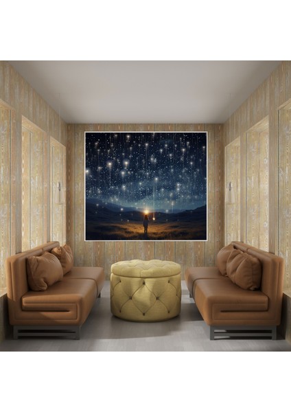 Parıltılı Kanvas Tablo - Büyüleyici Gece Gökyüzü - Parıltılı, Duvar Sanatı, Kanvas Tablo, Büyü, 30X30 fiyatları
