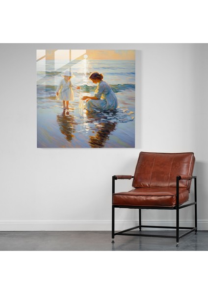 Seaside Serenity Cam Baskı - Klasik, Modern Sanat, Cam Baskı, Seaside Serenity, 30X30 modelleri