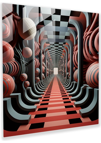 Funky Optik Illüzyon Cam Baskı - Funky, Optik Illüzyon, Duvar Dekorasyonu, Ev Dekorasyonu, 30X30