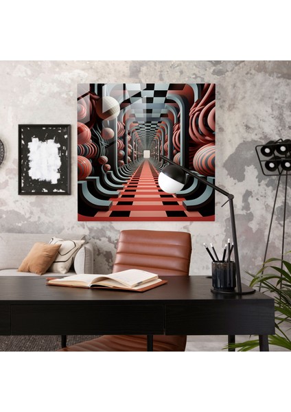 Funky Optik Illüzyon Cam Baskı - Funky, Optik Illüzyon, Duvar Dekorasyonu, Ev Dekorasyonu, 30X30 modelleri