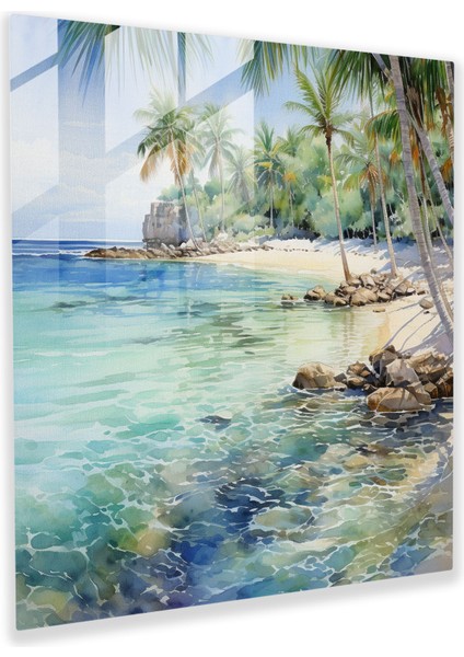 Cool Paradise Cam Baskı - Cool, Tropikal, Ev Dekorasyonu, Plaj, 30X30