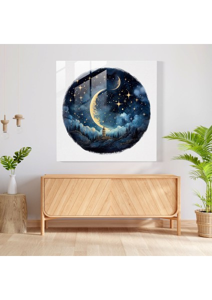 Gece Yarısı Rüyaları Cam Baskı - Gece Yarısı, Modern Sanat, Sihir, Suluboya Resim, 30X30 modelleri
