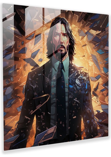 John Wick Cam Baskı - John Wick, Cam Baskı, Duvar Dekorasyonu, Dijital Illüstrasyon, 30X30