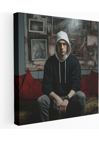 Eminem Kanvas Tablo - Gerçekçilik Portresi - Eminem, Kanvas Tablo, Eminem, Kanvas Tablo, 30X30