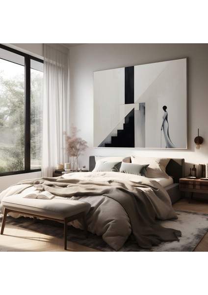 Havalı Kanvas Tablo - Minimalist Elegance Duvar Sanatı - Havalı, Havalı, Duvar Dekorasyonu, Ev Dekorasyonu, 30X30 fiyatları