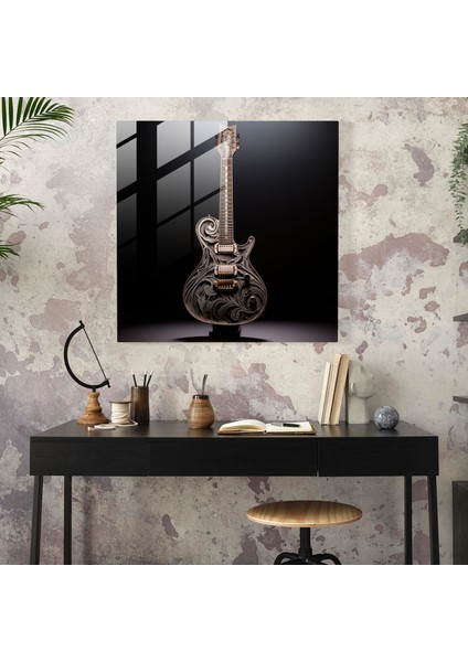 Metallica Gitar Heykel Cam Baskı - Metallica, Metallica, Metallica Şarkı Sözleri, Büyüleyici, 30X30 modelleri