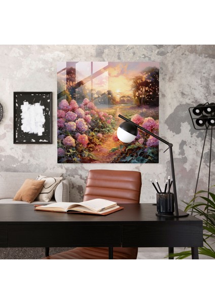 Ortanca Bahçesi Yağlıboya Tablo - Ortanca, Cam Duvar Sanatı, Empresyonist Yağlıboya Tablo, Ortanca, 30X30 fiyatları