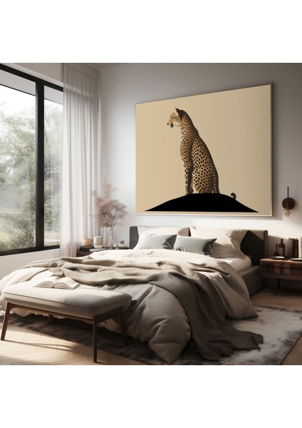 Çita Duvar Tablosu - Minimalist Siluet Kanvas Tablo - Çita, Ev Dekorasyonu, Duvar Sanatı, Çita, 30X30