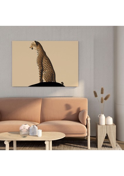 Çita Duvar Tablosu - Minimalist Siluet Kanvas Tablo - Çita, Ev Dekorasyonu, Duvar Sanatı, Çita, 30X30