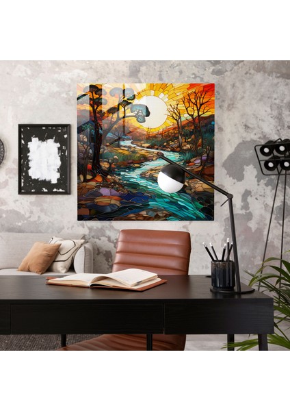 Yerli Sanatçı Cam Duvar Sanatı - Aborijin, Modern Sanat, Cam Duvar Sanatı, Duvar Dekorasyonu, 30X30 fiyatları