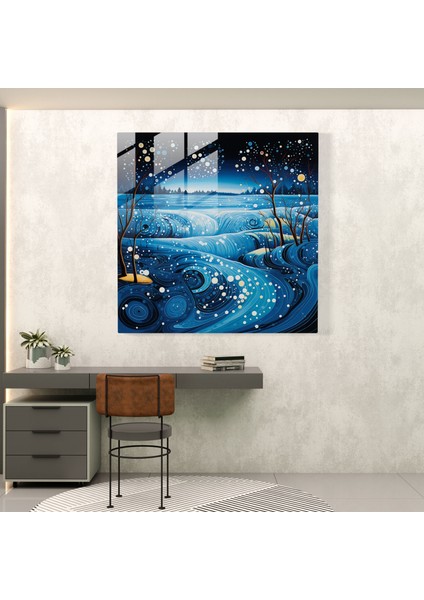 Okyanus Yansımaları Cam Baskı - Aborjin, Zarafet, Sakinleştirici, Okyanus Sanat Eseri, 30X30 fiyatları