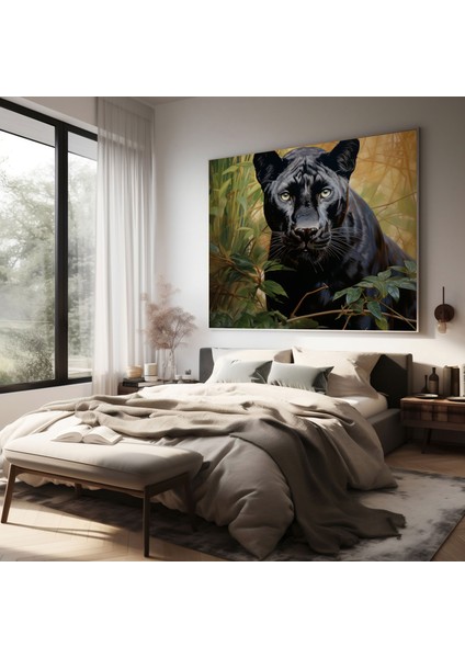 Kara Panter Duvar Dekoru - Kara Panter, Ev Dekorasyonu, Duvar Dekorasyonu, Doğal Yaşam Alanı, 30X30 modelleri