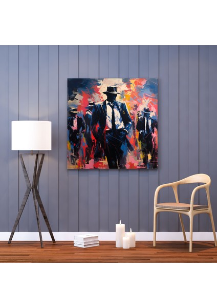 Goodfellas Soyut Dışavurumculuk Kanvas Tablo - Goodfellas, Duvar Sanatı, Hareket Duygusu, Canlı Renkler, 30X30