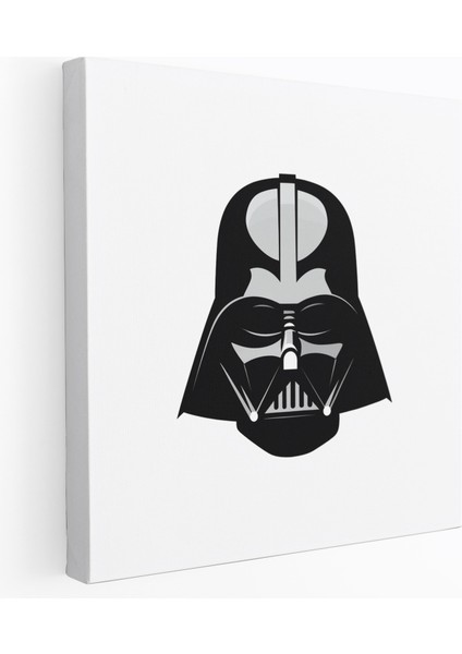 Darth Vader Duvar Sanatı - Darth Vader, Kanvas Tablo, Karanlık Taraf, Siyah Beyaz Siluet, 30X30