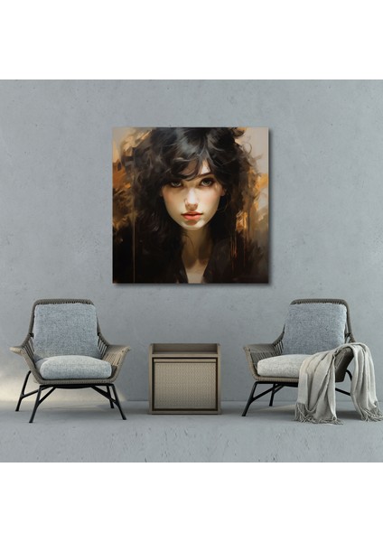 Klasik Kanvas Tablo - Çarpıcı Portre - Klasik, Çarpıcı Yüz, Büyüleyici Gözler, Duvar Dekorasyonu, 30X30 fiyatları