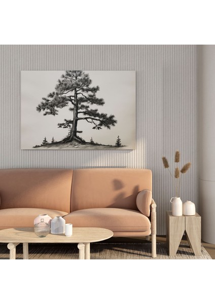 Yeşil Çam Duvar Tablosu - Yeşil Çam, Kanvas Tablo, Ev Dekorasyonu, Doğa, 100X100 modelleri