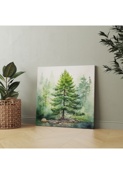Yeşil Çam Kanvas Tablo - Yeşil Çam, Kanvas Tablo, Yeşil Çam, Duvar Dekorasyonu, 30X30 fiyatları