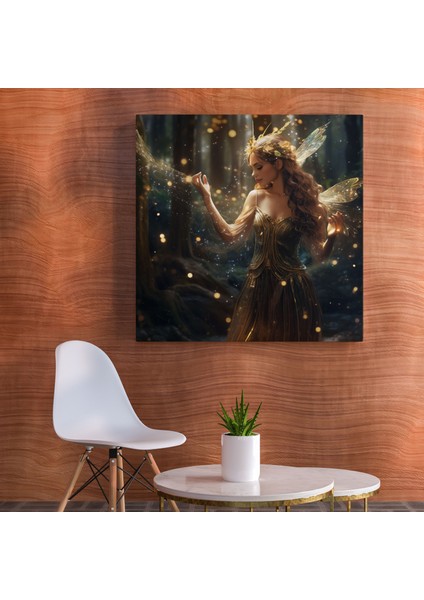 Parıltılı Duvar Sanatı - Büyüleyici Orman Perisi - Parıltılı, Büyülü Orman, Parıltılı, Kanvas Tablo, 30X30 fiyatları